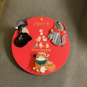 Piper K Christmas Cat Pins